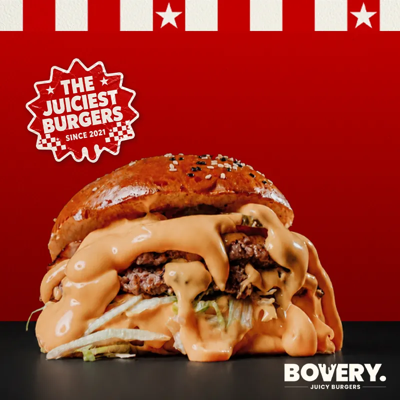 THE DOUBLE CHEDDAR BEAST BURGER